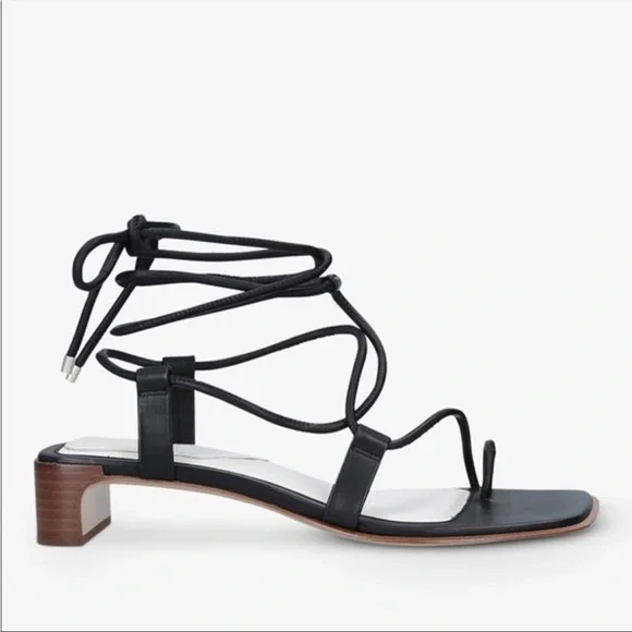 NWT rag & bone Cindy Tie Open Toe Wrap Sandals in Black Size 9/39